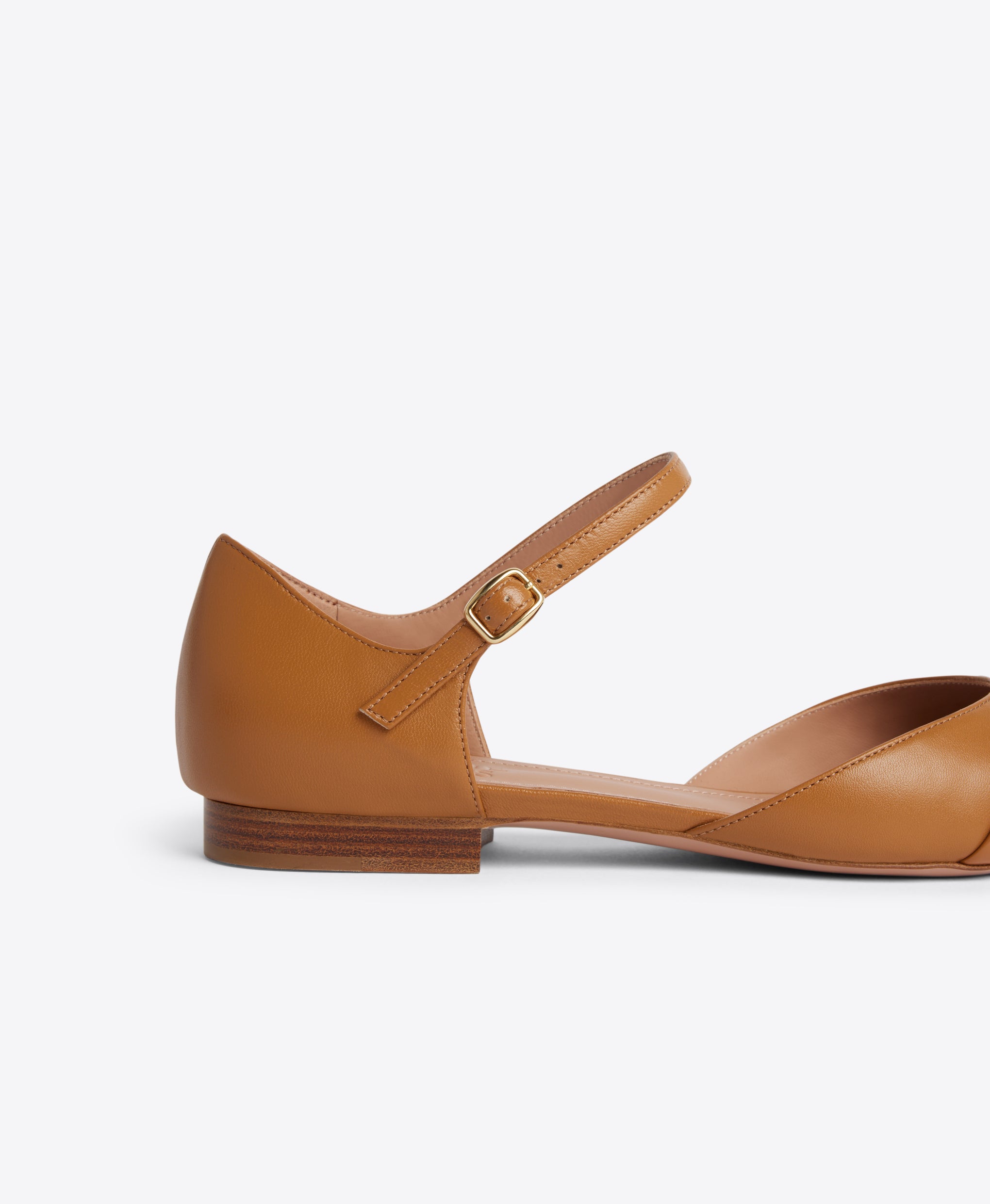 Ulla Flat in Toffee Brown Nappa Leather Malone Souliers