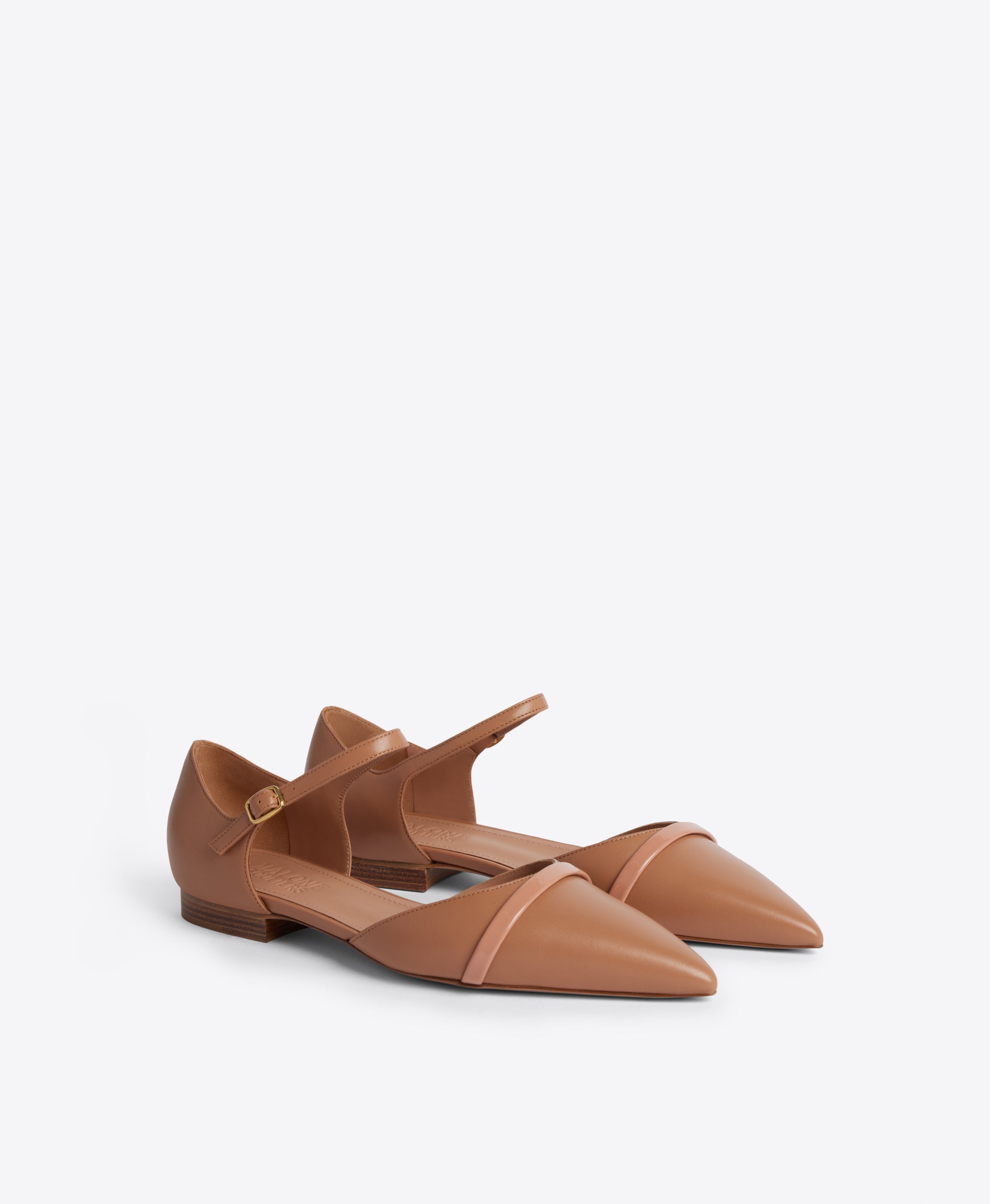 Ulla Flat in Blush Pink Nappa Leather Malone Souliers