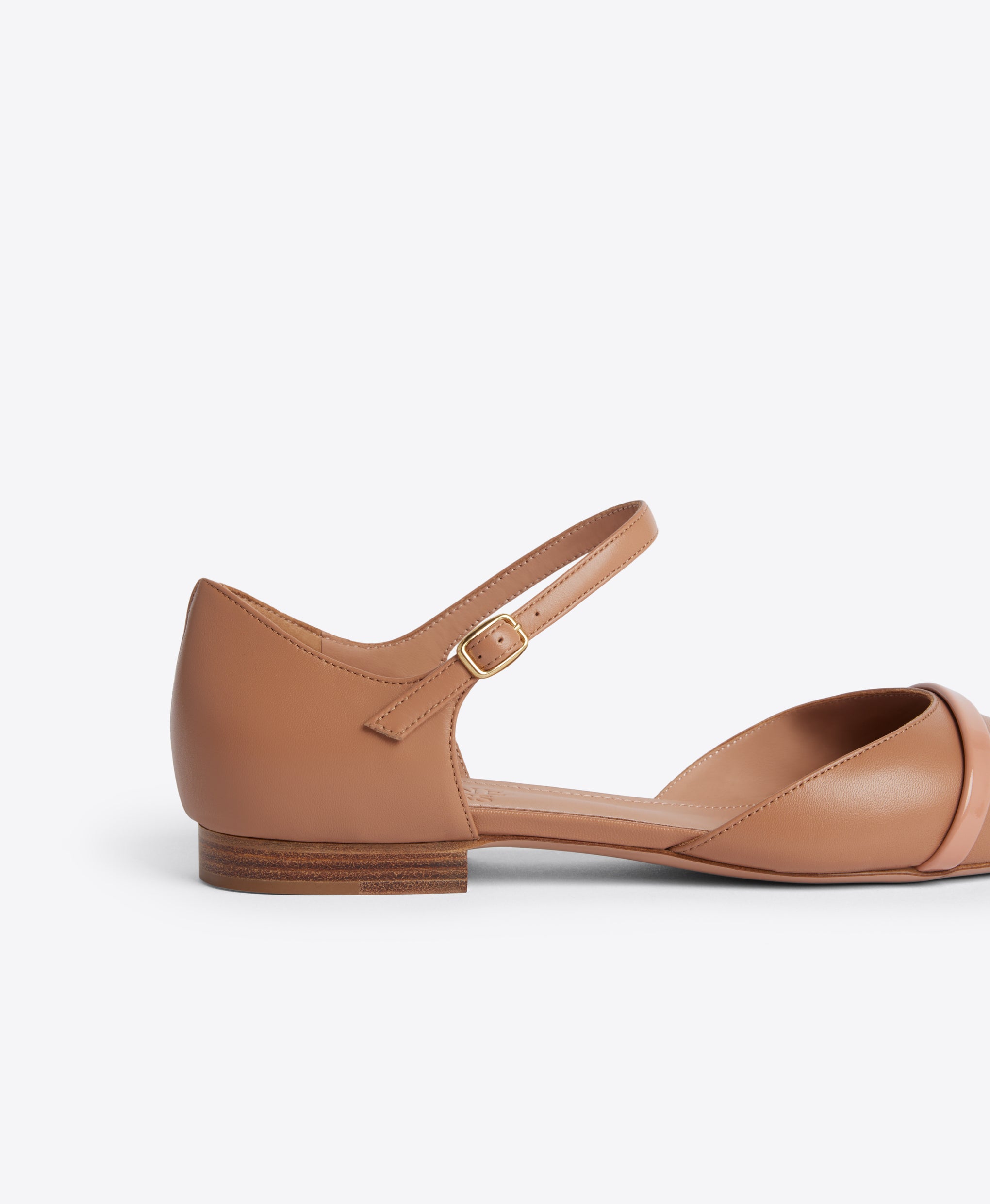 Ulla Flat in Blush Pink Nappa Leather Malone Souliers