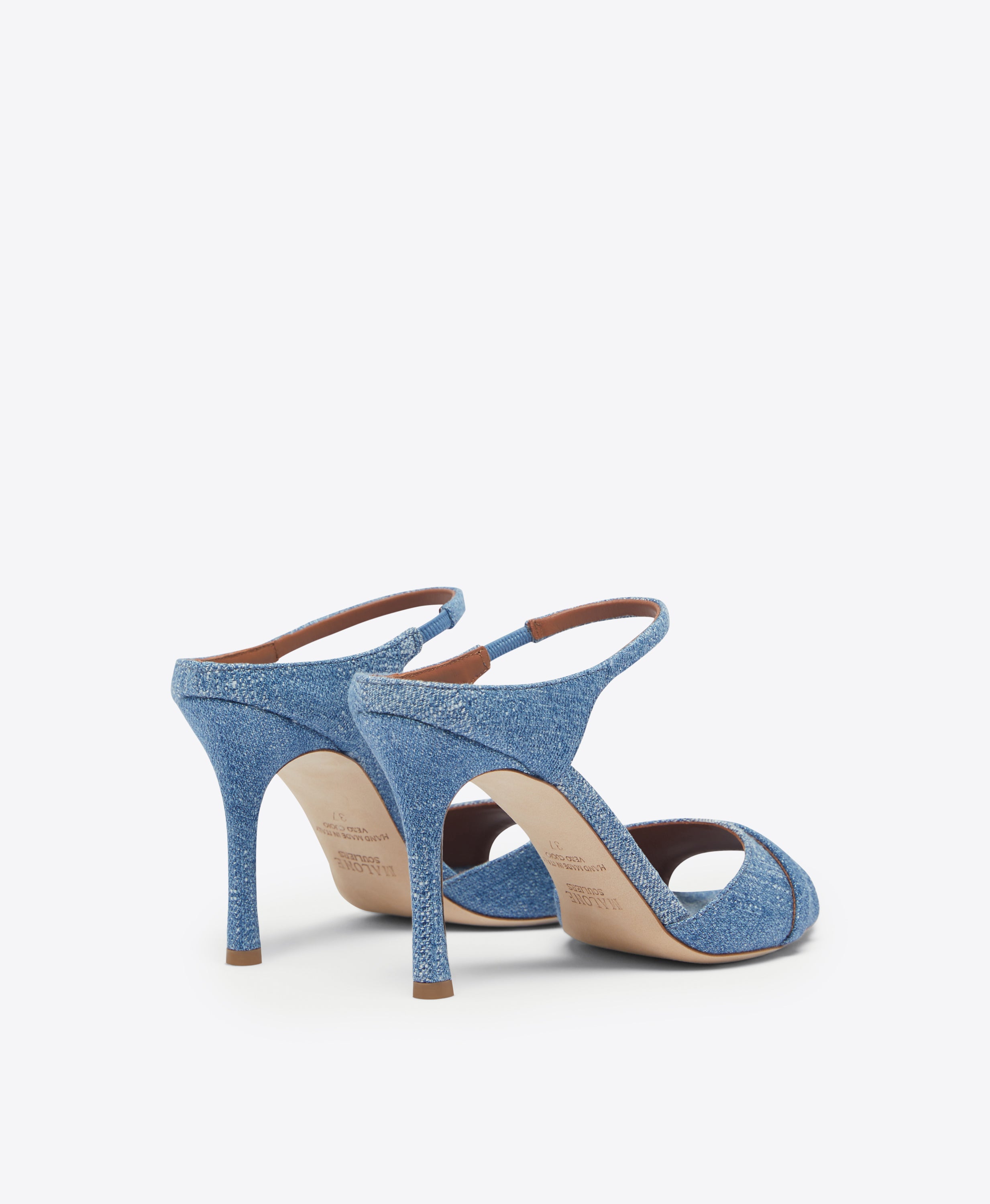 Denim discount heels sandals