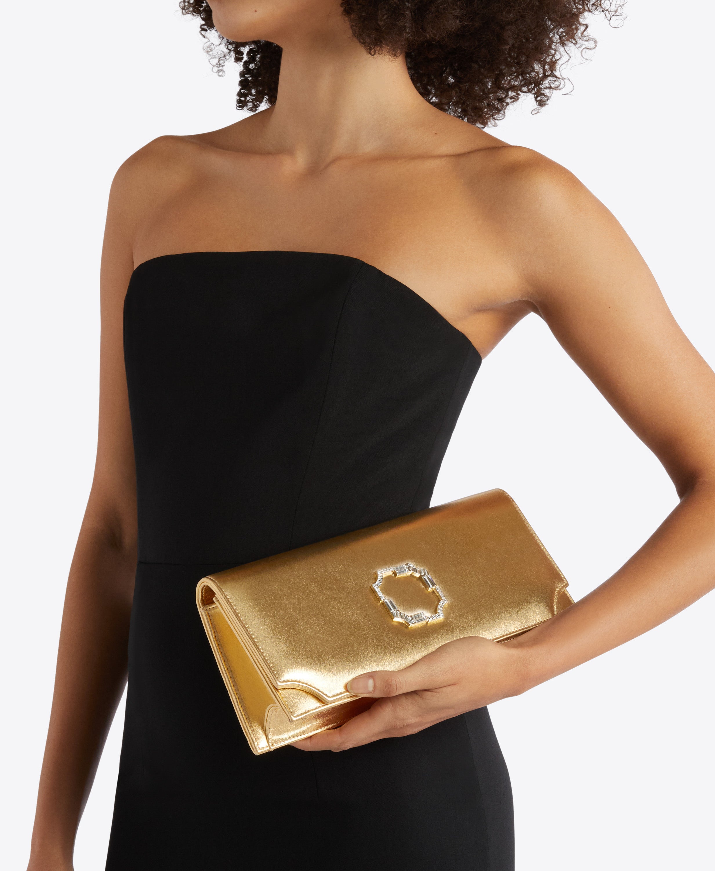 Large gold clutch bag online