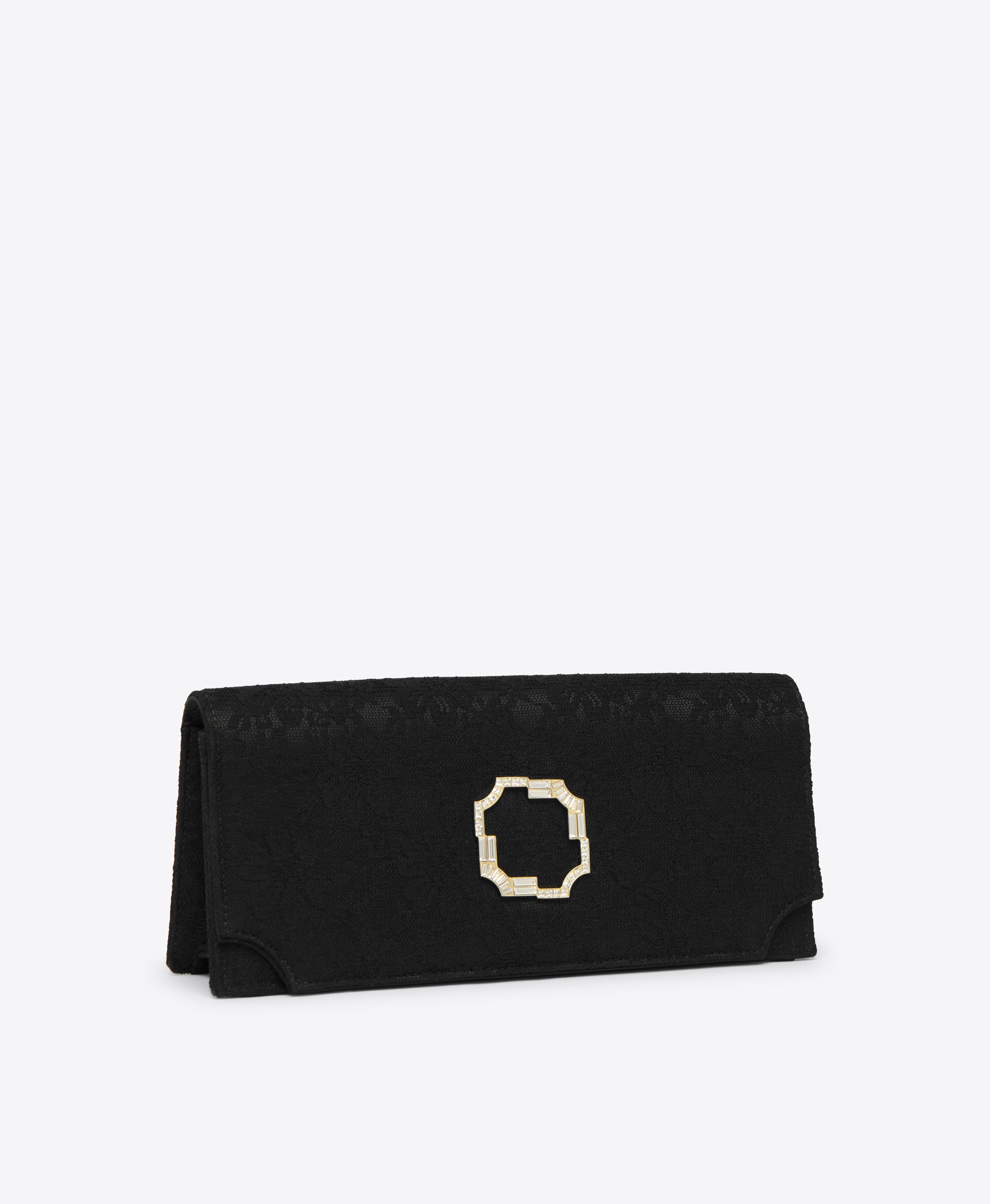 Black Lace Satin Clutch Bag Malone Souliers