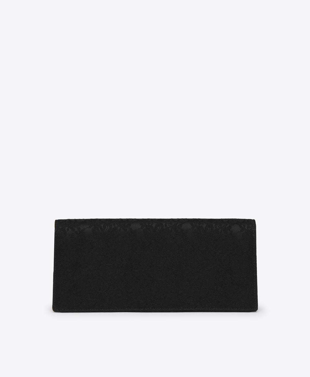 Black Lace Satin Clutch Bag Malone Souliers