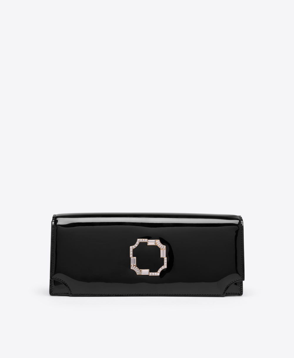 Vivien 50 Black Patent Clutch Malone Souliers