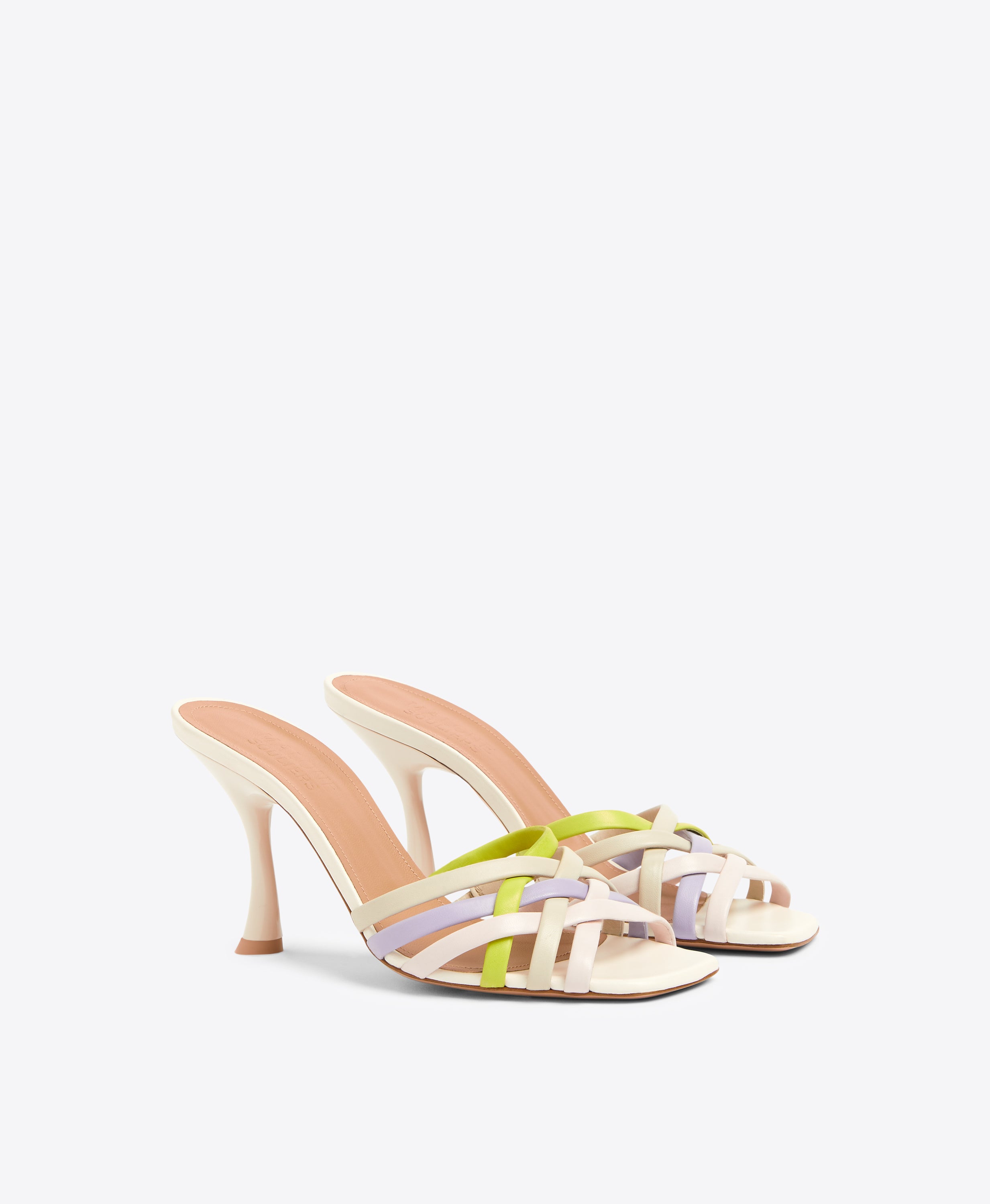 West 90 Pastel Multicolour Leather Sandals Malone Souliers