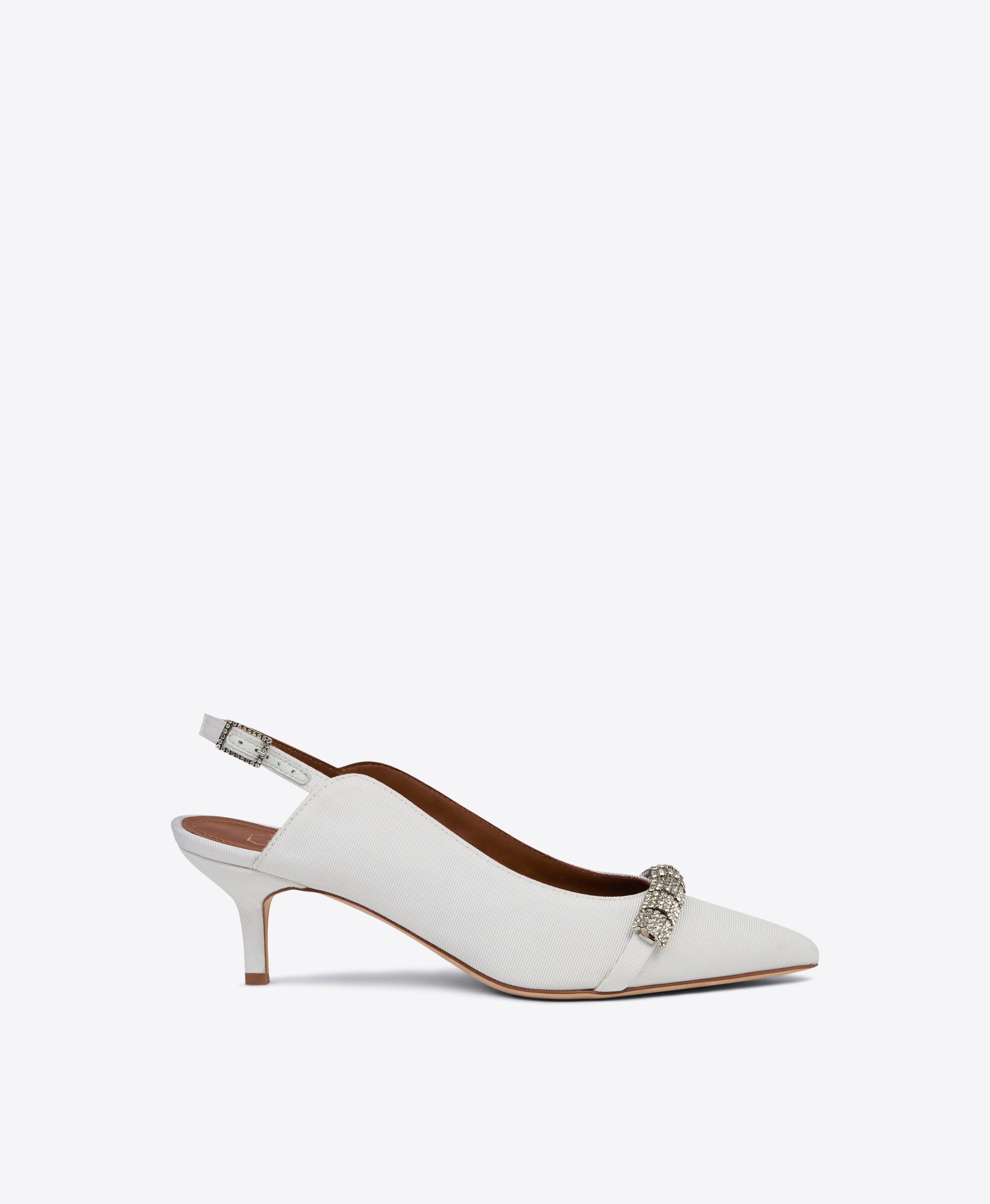 White slingback kitten store heels