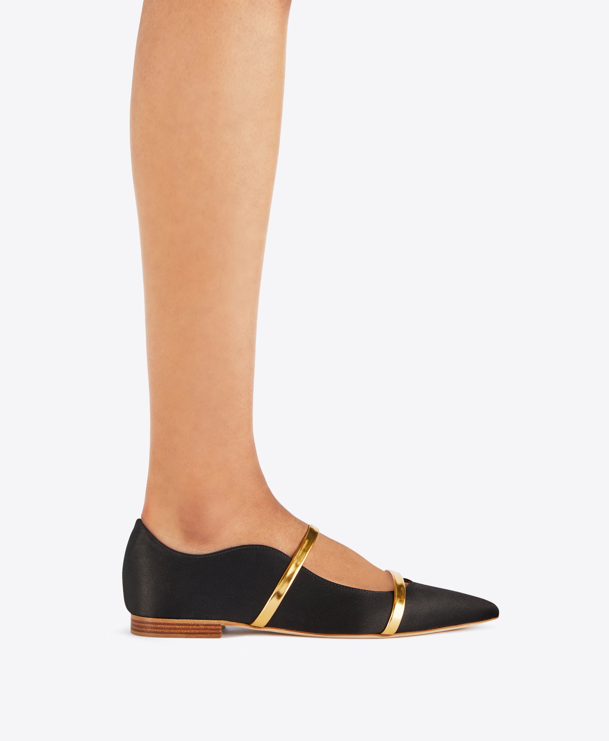 Black and gold flat shoes sale