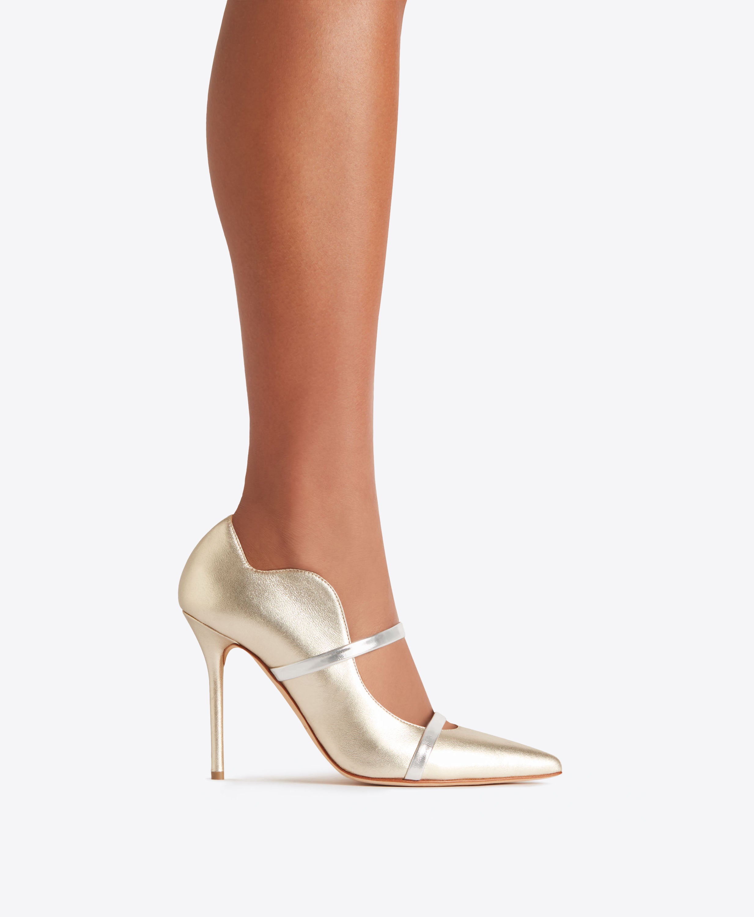 Maureen 70mm Nude Leather Stiletto Mules | Malone Souliers