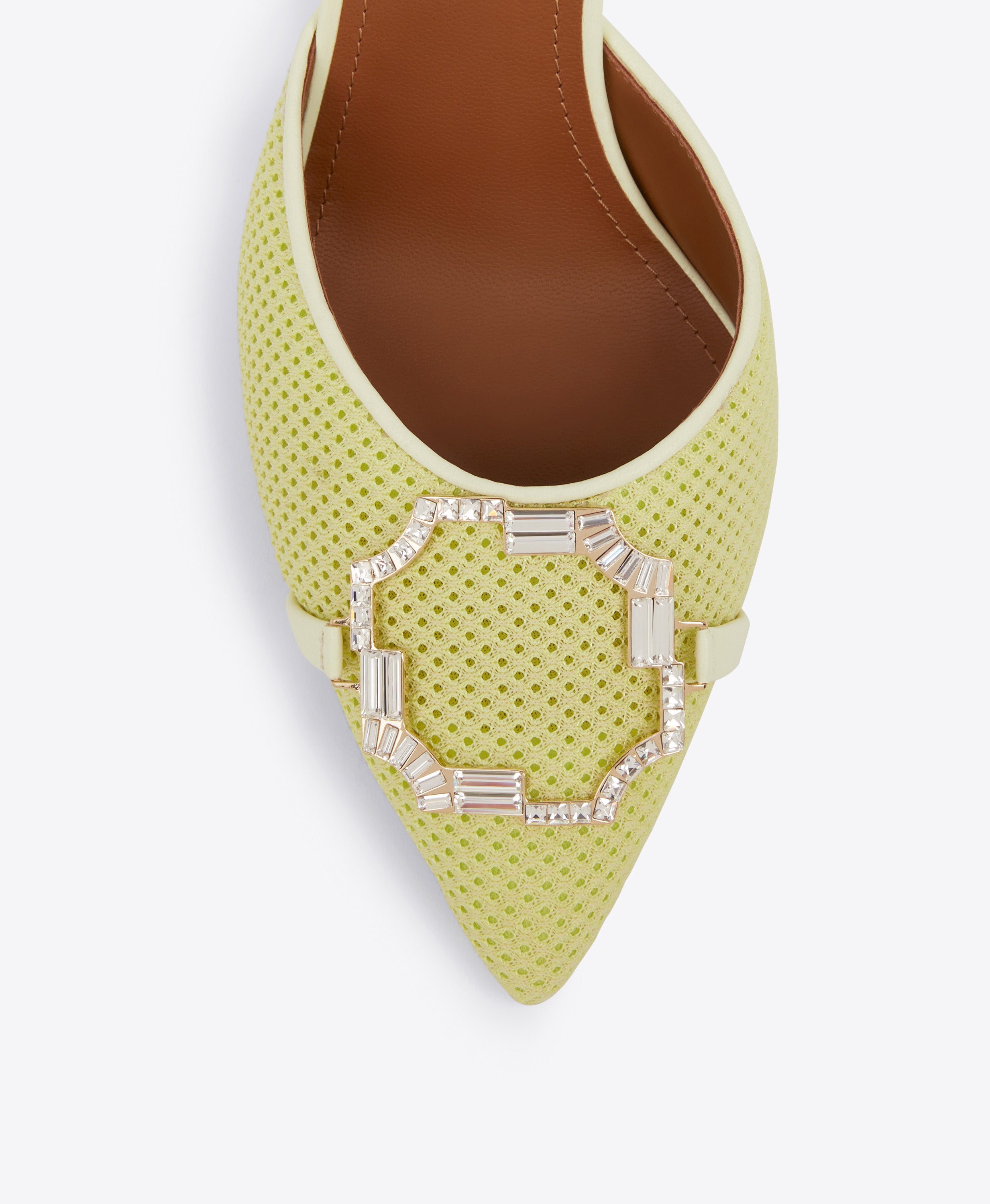 Julia 90mm Yellow Satin Heeled Mules | Malone Souliers