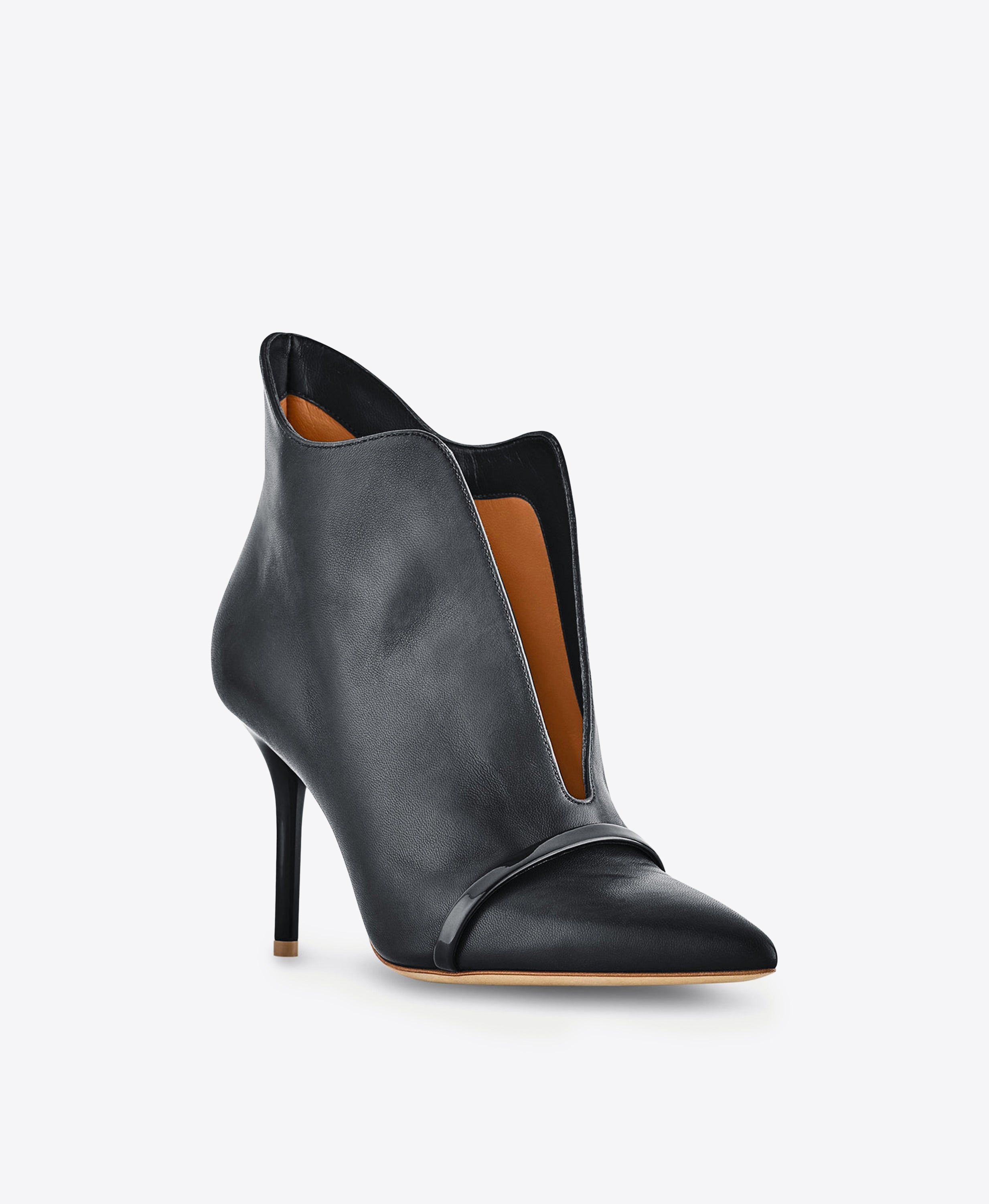 Cora 70mm Black Leather Pointed Boot | Malone Souliers
