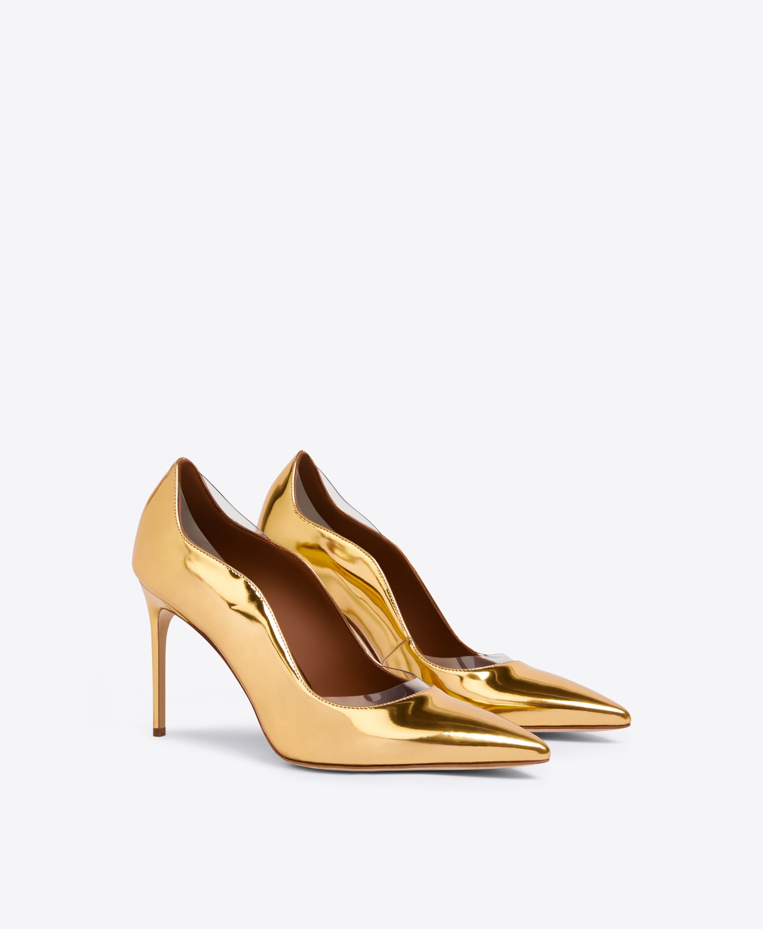 Julia 90mm Yellow Satin Heeled Mules | Malone Souliers