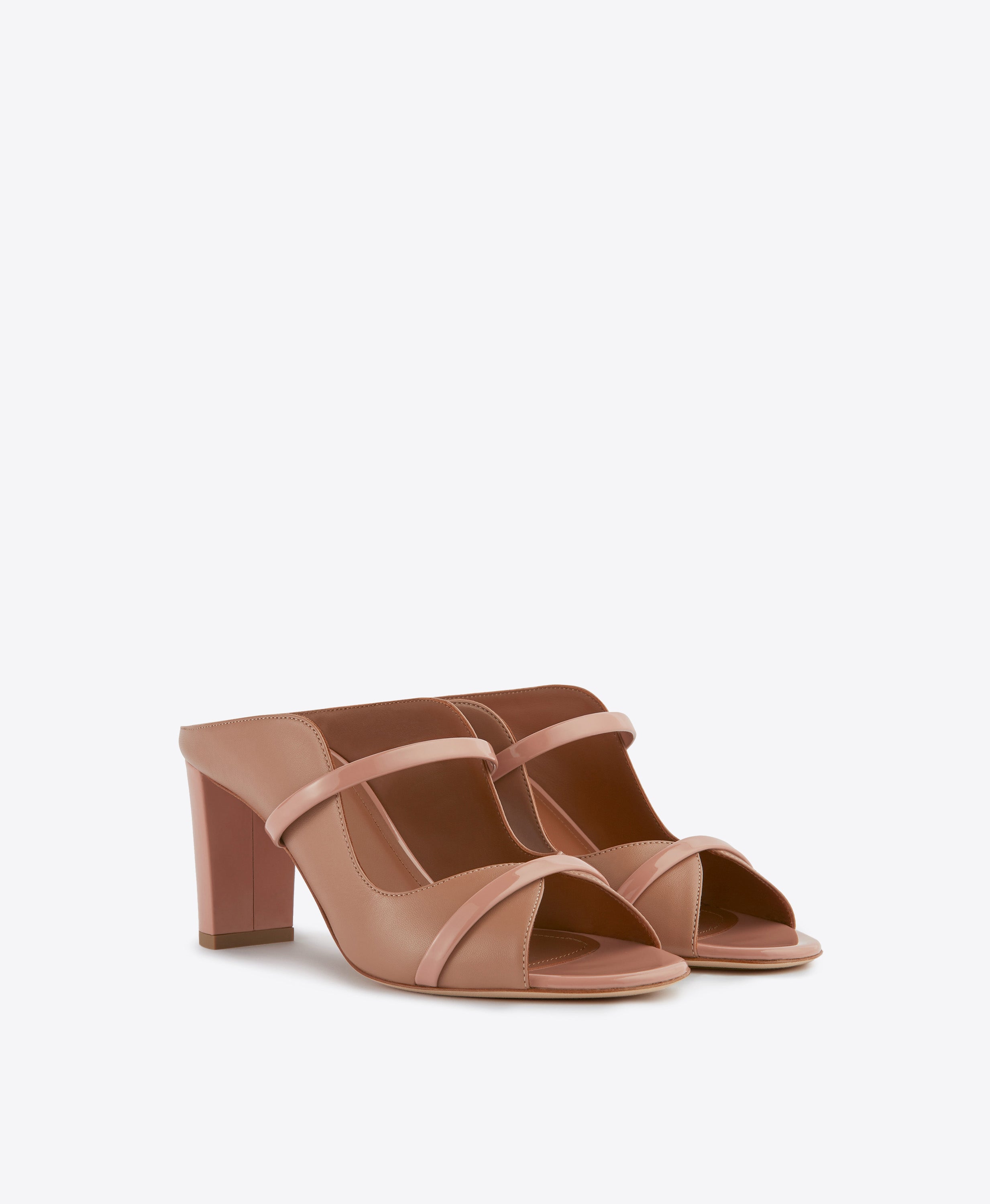 Nude block hot sale heel mules