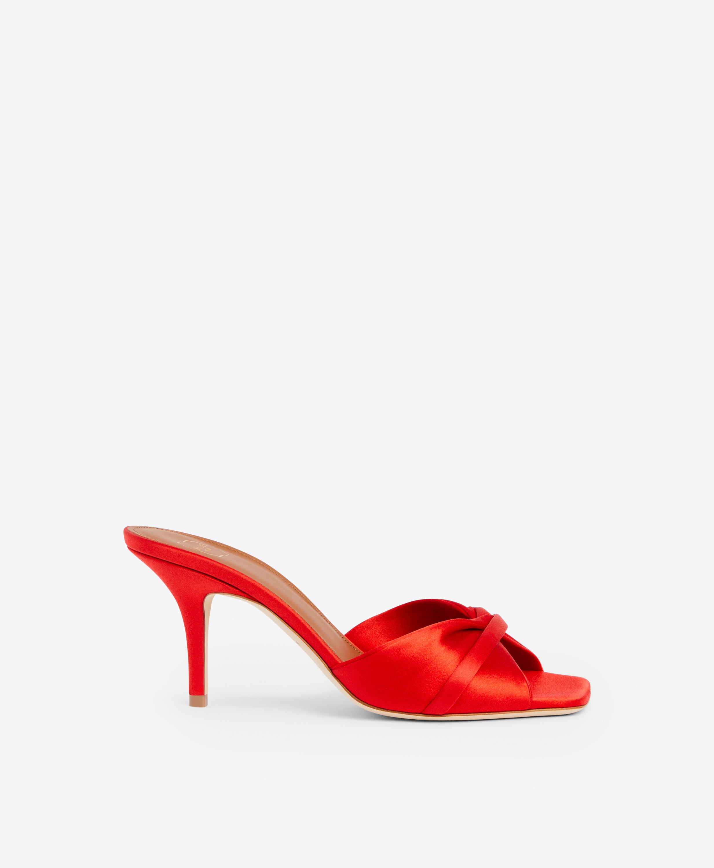 Perla 70mm Red Satin Heeled Sandals Malone Souliers